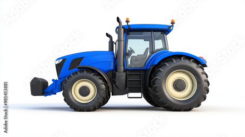 Powerful Tractor with Large Wheels - Heavy Farm Equipment