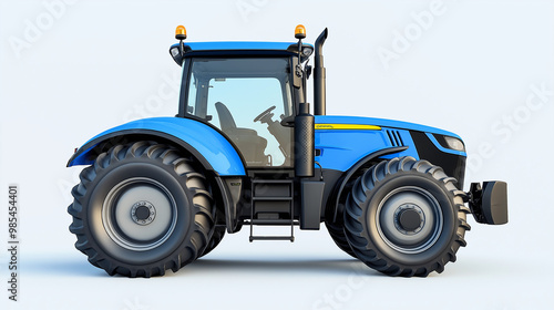 High-Power Blue Tractor for Heavy Fieldwork - Agricultural Vehicle