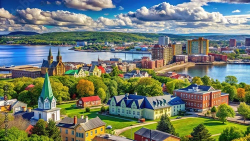 St. John, New Brunswick features breathtaking coastal vistas complemented by vibrant city architecture, creating a stunning blend of natural beauty and urban charm.