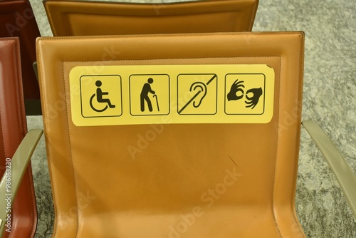 A closeup picture of the signs of physically challenged people