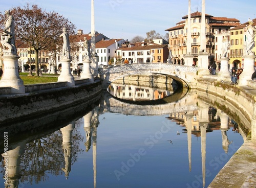 Bridge reflection in the river