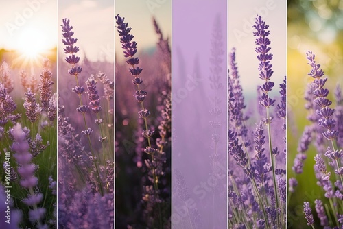 Lavender Overlay Design with Gentle Transitions and Sunlight Effects for Elegant Aesthetics