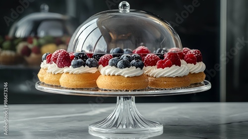 Delicious Berliners with Fresh Fruit and Cream Topping - Pastry Showcase