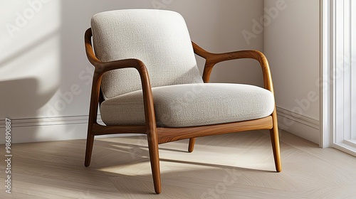 Mahogany wood chair in a sunlit corner