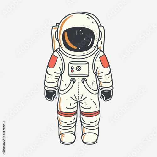 Astronaut illustration in spacesuit