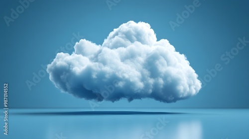 a realistic cloud on blue limbo background , Generative AI 