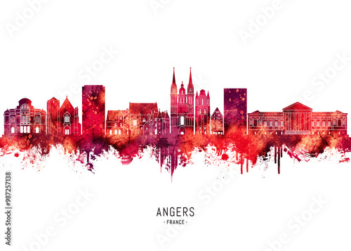 Angers France Skyline Red