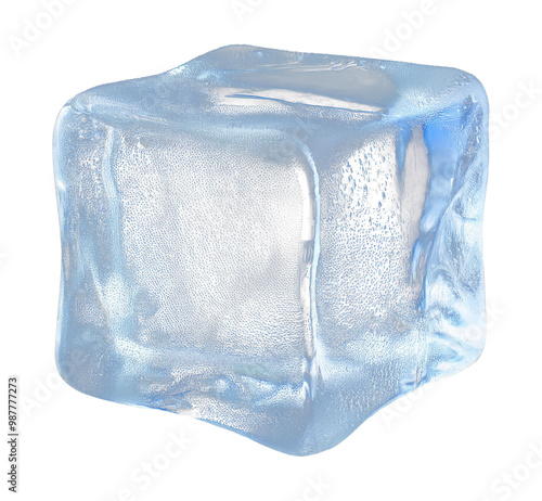 Ice Cube Isolated on Transparent Background.