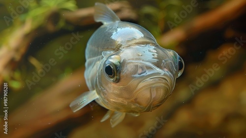 Colorful Fish Swimming Gracefully in Tranquil Underwater Habitat