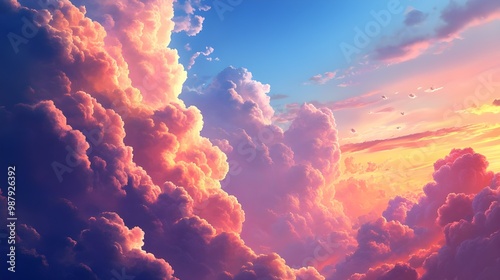 Stunning high-resolution imagery showcases anime-style clouds beautifully rendered