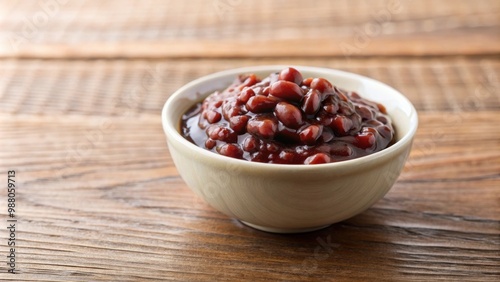 Sweet red bean paste in a small dish, Japanese, dessert, traditional, cuisine, tasty, homemade, garnish, food styling