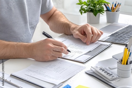 A person organizing files on a desktop, creating folders and renaming documents for a more efficient workflow