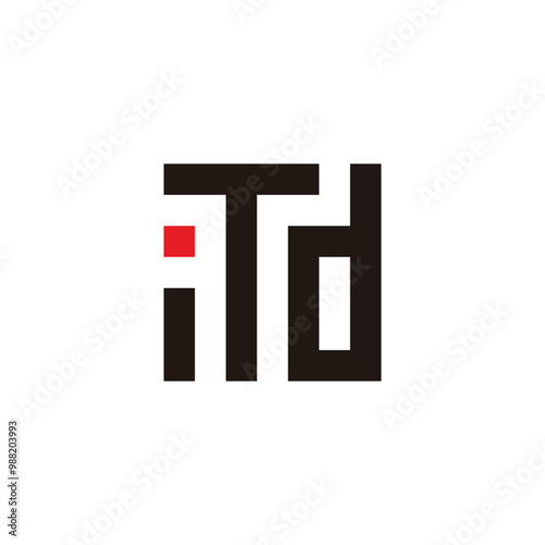 Letter iTd square geometric symbol simple logo vector