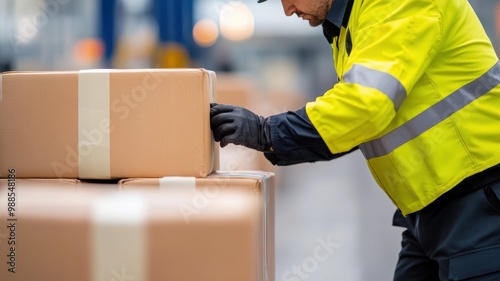 A customs officer inspecting goods at a border