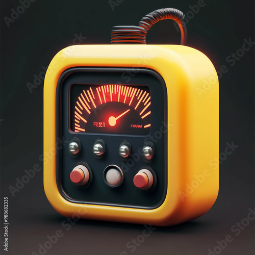 3D Watt Meter Icon: Monitor Energy Consumption Illustration Logo