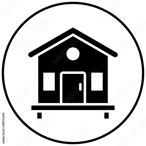 Bungalow vector icon. Can be used for Beach Resort iconset.