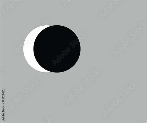 Illustration of a circle White boll Half moon