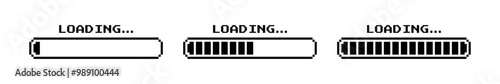 Pixelated loading bar icon. Progress indicator symbol