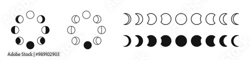 Moon phases icon. Lunar cycle representation