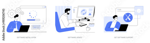 Software maintenance isolated cartoon vector illustrations se