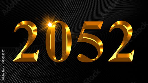 Number 2052 in gold text on black background