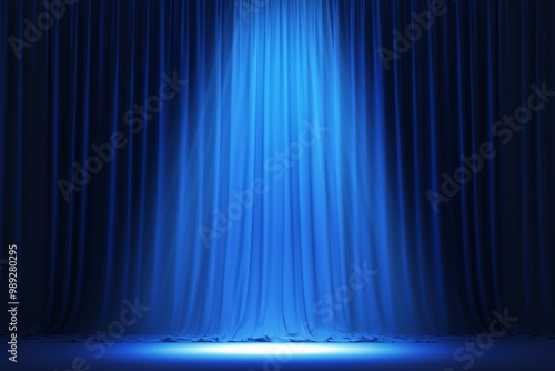 Blue curtains with spotlights or flashes