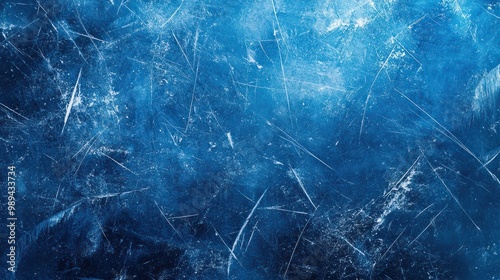 Blue textured background with marks from ice skating and hockey