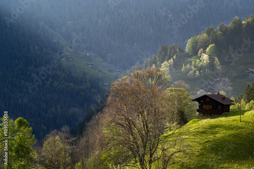 Mountain hut in the Alps, Switzerland.