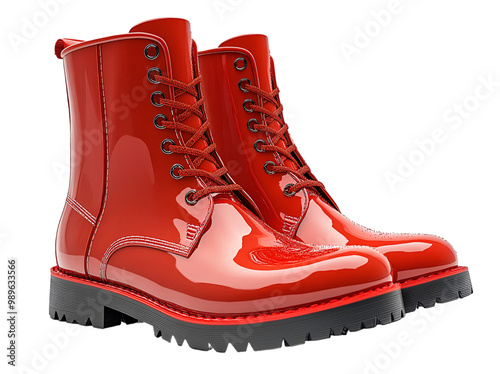 a pair of red boots