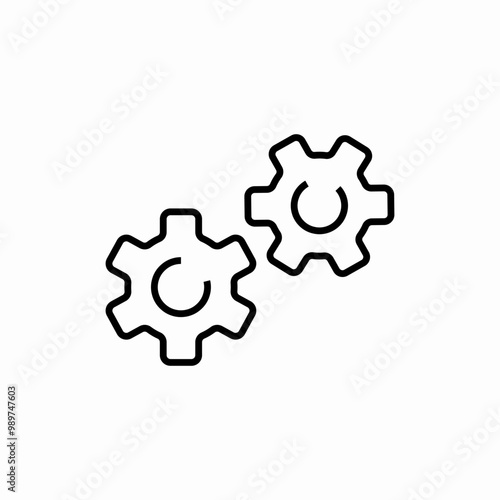 gear outline settings icon sign vector