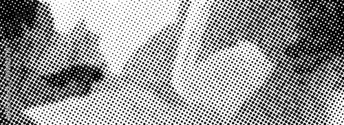 Grainy dotted distorted halftone texture. Messy pixel grain bitmap background. Distressed grunge wavy gradient pattern. Retro raster grit noise backdrop. Vector abstract comic overlay wallpaper