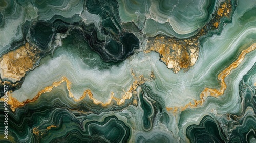 Abstract Green Marble Countertop. Textured Stone Design Background