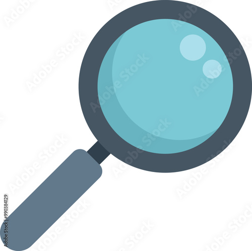 Magnifying glass zooming in, searching for clues, investigating a case, looking for evidence