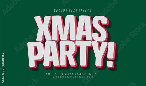 3d editable christmas text effect graphic style template