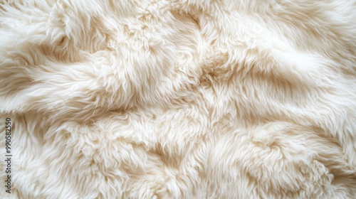 A soft, fluffy, white faux fur background.