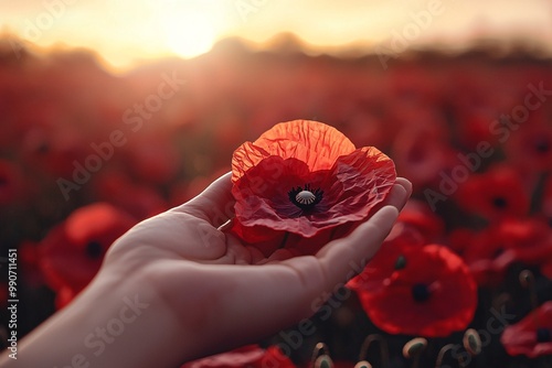 Armistice Day honors the conclusion of a major conflict through poignant ceremonies and the symbolic remembrance of sacrifices with poppies.