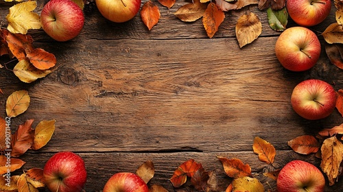 Autumn-themed poster template featuring a charming rustic border adorned with leaves, ideal for personalizing seasonal celebrations.