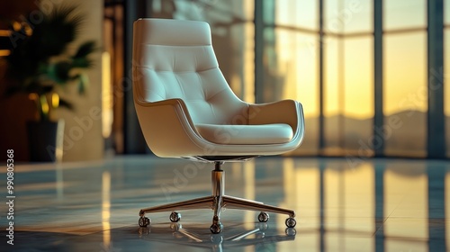 Chic contemporary office chair with a high backrest and a sleek design