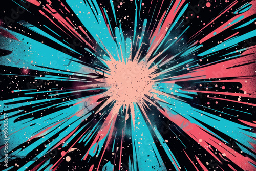 Vibrant abstract cosmic explosion artwork