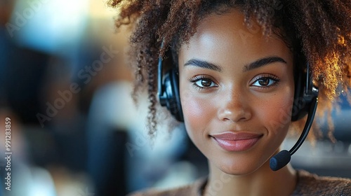 woman call center agent with a headset providing customer service and handling phone inquiries while working in an office offering professional support and communication assistance