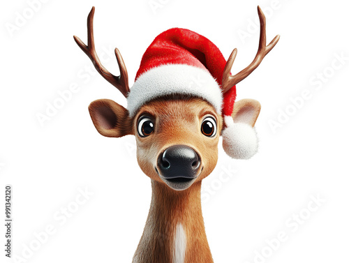 Christmas reindeer as element on transparent background