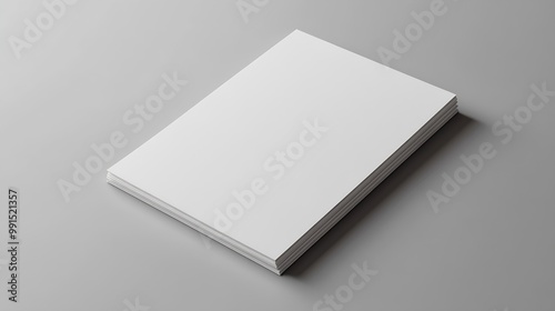 Blank portrait mockup paper brochure magazine isolated on gray changeable background white paper isolated on gray : Generative AI