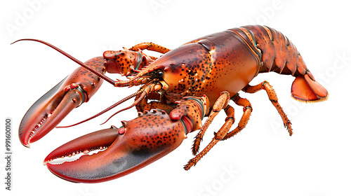 Fresh lobster seafood isolated on white background