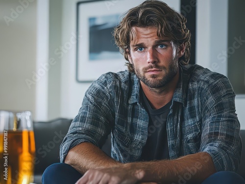 Man struggling with alcohol addiction attending a counseling session, alcohol addiction, mental health