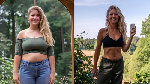 before and after photo of a person who has successfully lost weight