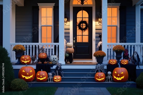 Halloween Embellished Abode with Creepy Critters and Festive Decor