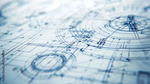 Technical drawing showing engineering schematics