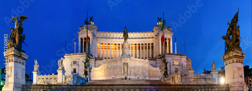 Rome, Italy - April 11, 2024: Rome, Italy - April 11, 2024: monument to Vittorio Emanuele with tourists strolling through the streets in Rome, Italy