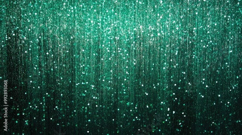 Sparkling emerald green tinsel backdrop