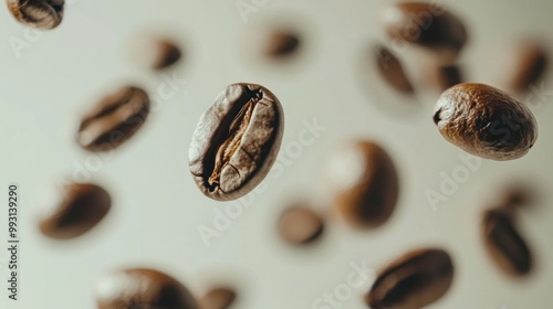 Floating Coffee Beans in Cinemagraph Effect